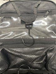 Travel Organizer LL Bean Black Toiletry Bag Zipper Pockets Mirror Hanging Hook
