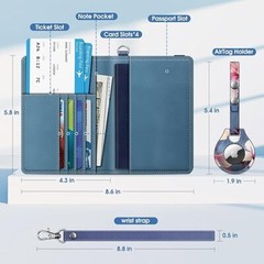 Slim Passport Holder with Airtag Holder RFID Blocking Card Case Cover Card Slots