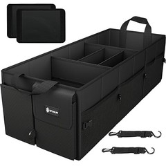 Extra Large Trunk Organizer 98L Collapsible Car Storage Trunk XX-Large Black