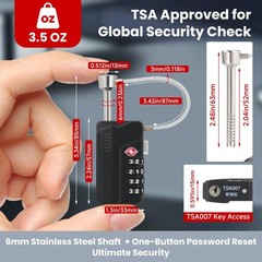Upgraded Professional TSA Approved Gun Case Lock Black 1 PCS
