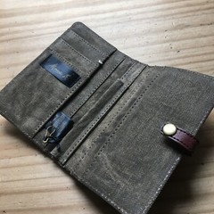 MONA B Dark Green Canvas Bifold Passport Holder / Travel Wallet 4″W x 6″L **New