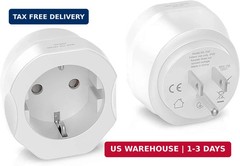 1 Pack European to US Plug Adapter, VINTAR EU to US Adapter, Europe to USA Trave