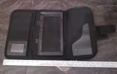 Lot 2x Document Holder Trifold Travel Organizer Folding Wallet Black Work Memo