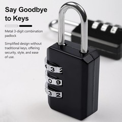 2-Pack Customizable Black Lock Digit Luggage Locks