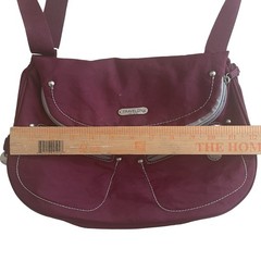 Travelon Anti Theft Crossbody Foldover Burgundy Gray Nylon Travel Bag Purse