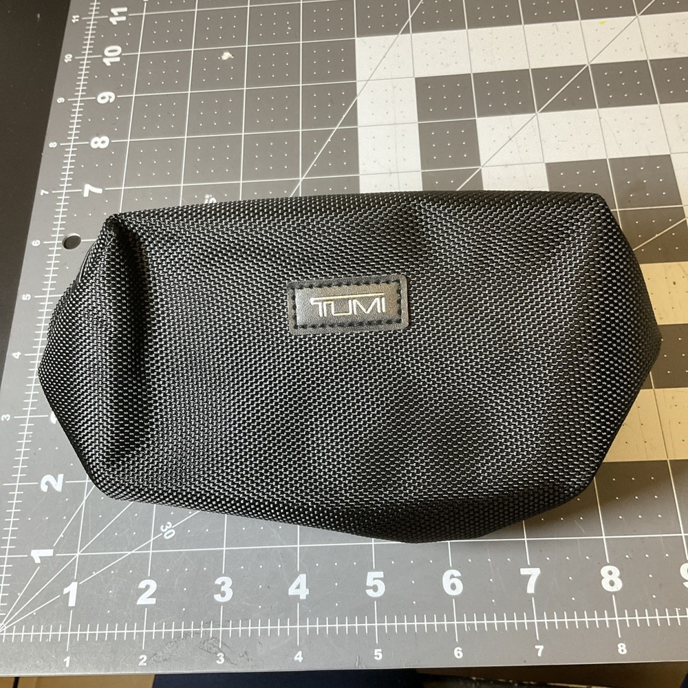 EMPTY Tumi x Delta Small Black Toiletry Makeup Amenity Travel Bag
