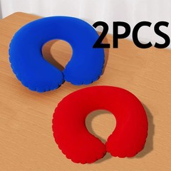 2pcs Inflatable U-Shaped Travel Neck Pillows – Portable & Folding Design – NEW