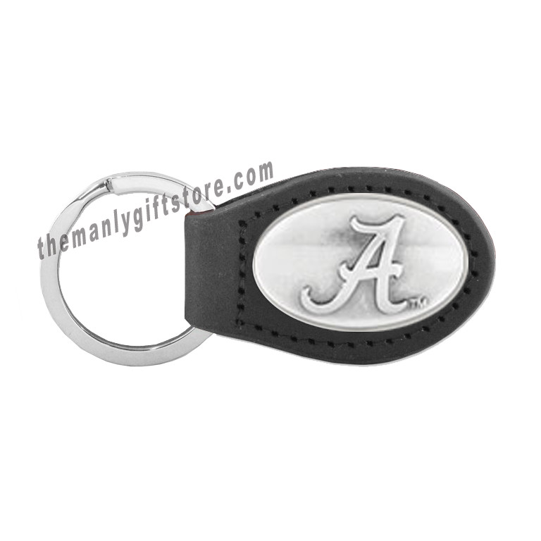 NCAA Alabama Crimson Tide RTR Zep-Pro Leather Concho Key Fob black keychain