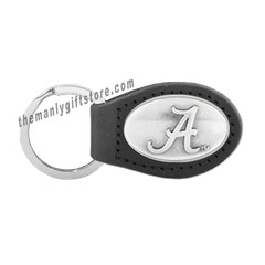 NCAA Alabama Crimson Tide RTR Zep-Pro Leather Concho Key Fob black keychain