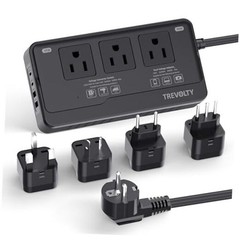 2000W Voltage Converter US to Europe for Hair Dryers, 7-in-1 220V to 110V Black