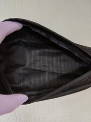 Tumi Black Nylon Cord Pouch Pencil Case Travel Personal Care Pouch Lined EUC