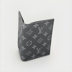 Louis Vuitton Monogram Eclipse Passport Cover NM Black Wallet NIB Box Dust Bag