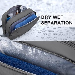 Women’s Grey Travel Toiletry Bag – Multi-Pocket Dopp Kit for Organized Packing