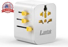 Universal Travel Adapter Worldwide,International Power Adapter with 2 USB-A&2 US