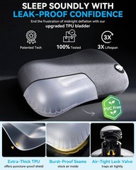 Hikenture Ultralight Inflatable Pillow with Removable Cover for Neck Lumber S…