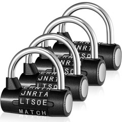 4 Pcs 5 Letter Combination Lock Heavy Duty Gym Locker 5 Digit Word Escape Roo…