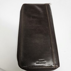 Dopp Satin Cowhide Leather Wallet Travel Carry All Passport Book Brown Work Bag