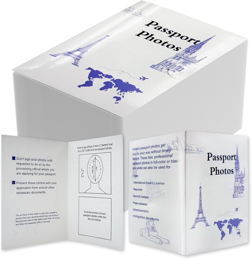 200 Pcs Thick Passport Photo Holder 5.31 x 3.54 Inches Passport Picture Folde…