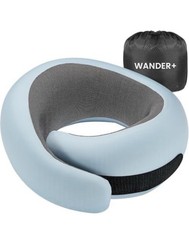 WANDER PLUS® Genuine Travel Pillow, 100% Pure Memory Foam Sky Blue