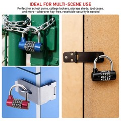 KIBBEH 3 Pack Heavy Duty 5-Letter Combination Lock, Resettable Keyless Word L…