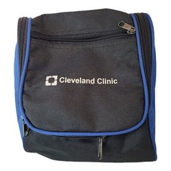 Cleveland Clinic Blue/Black Hanging Travel Toiletry/Dopp Kit. Top handle, 2-zip