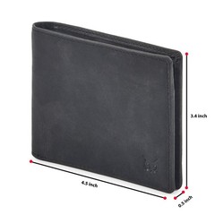 Real Leather Mens Bifold Wallet RFID Blocking Slim Minimalist Front Pocket – …