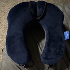 Comfort Blue U-Shaped Memory Foam Travel Neck Pillow w/ Adjustable Cord Toggle