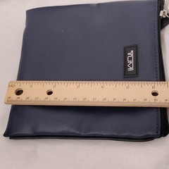 TUMI for Delta Navy Blue Faux Leather Travel Amenity Pouch Set of 2 Zippered