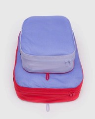 Baggu Large Packing Cube Set of 2 in Tricolor «Mesh Berry Mix» Red, Lavendar 19″