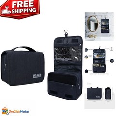 Durable Travel Cosmetic Bag with Compartments and Hanging Hook – Ideal for All