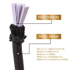 3/32 Inch Black Bungee Cord Roll, 100 Feet Heavy inch x 100 ft,