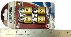 Brinks Solid Brass TSA Approved 22mm Luggage Lock 4-Pack 161-20471 Travel Sentry