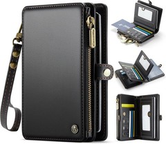 Passport Holder Wallet Bag with AirTag Holder, 11 Card Slots and Passport Sol…