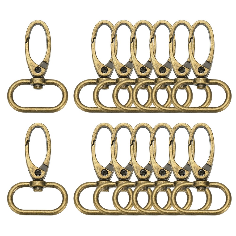 14Pcs 1″ Swivel Hooks for Lobster Closures Metal Bronze Keychain