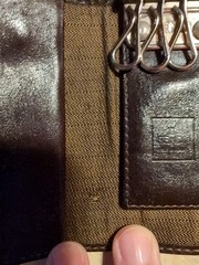 FENDI Zucca Key Case FF Monogram Brown Leather Canvas with Box 3.7″x 2.1″ women