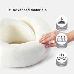 Ergonomic Memory Foam Travel Neck Pillow Set with 3D Eye Mask and Earplugs