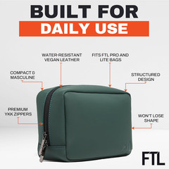 Toiletry Bag Organizer for Men – Water Resistant Vegan Leather Travel Dopp Kit –