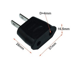 Socket Plug Adapter Europe EU Euro to US Travel Charger AC Power 2PCS Black