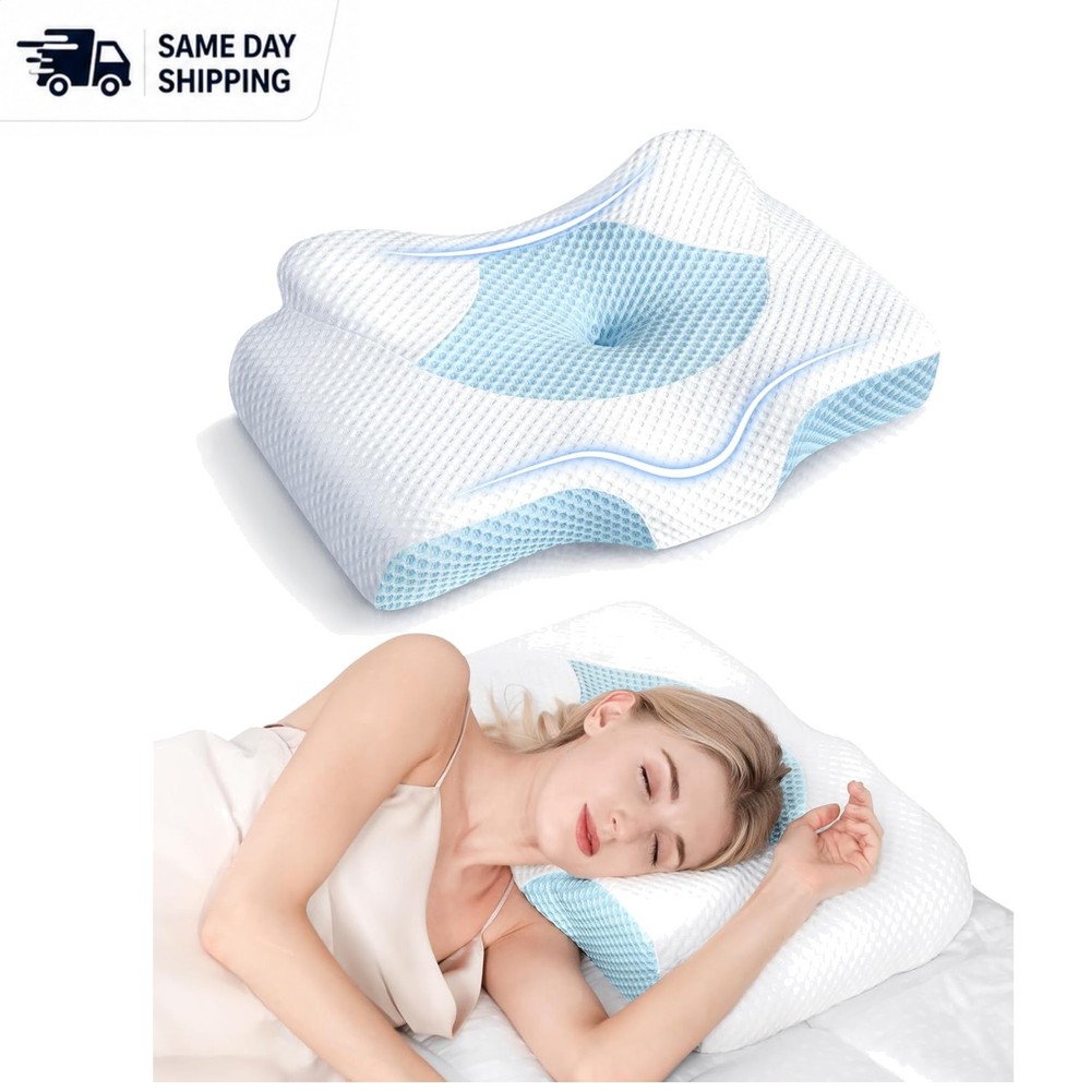 Ergonomic Adjustable Cervical Pillow for Neck Pain Relief – Odorless Memory Foam