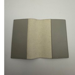 Light Grey Pebbled Leather Passport Cover Minimalist Travel Holder Accessory