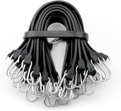XSTRAP STANDARD 20 Pack 15» Adjustable Rubber Tarp Straps, EPDM 15», Black