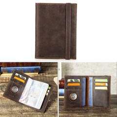 New Leather RFID 2 Passport Holder Bag Wallet AirTag 5 Card Slot Travel US
