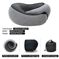 Almohada de viaje para el cuello, espuma viscoelástica, almohada en forma de U,