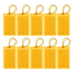 10 Pcs Luggage Tags for Suitcases, Flexible PVC Luggage Tag, Yellow