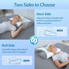 Hypoallergenic Cervical Pillow with Breathable Cover – 2 in 1 Orthopedic Design