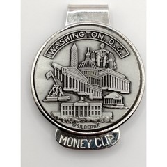 Silberne Washington D.C. White House Capitol Silver Toned Pewter Money Clip