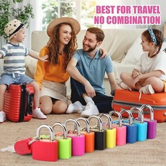10Pcs Suitcase Locks with Keys,Small Luggage Padlocks,Multicolor Metal Padlocks3