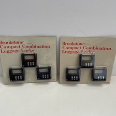 Brookstone Compact Combination Luggage Locks Packs Of 3 Lot Of 2 New NIP