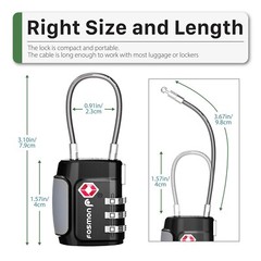 TSA Accepted 3 Digit Combination Travel Suitcase Luggage Bag Lock Padlock Reset