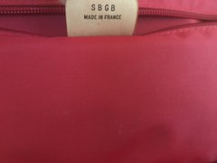 Lancel Paris Leather-Trim Nylon Canvas Travel Case Red Made In France